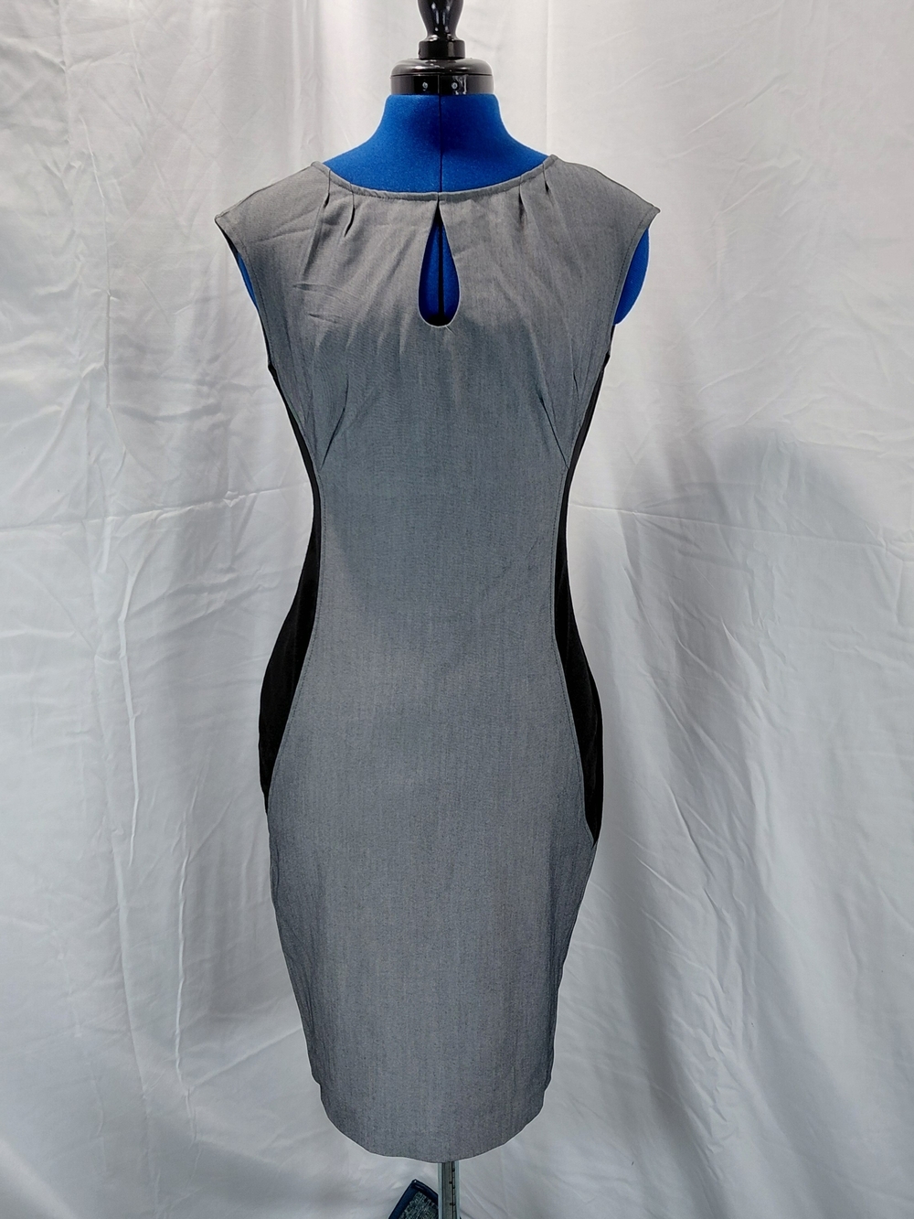 Rampage Gray Midi Sheath Dress with Black Side Insets